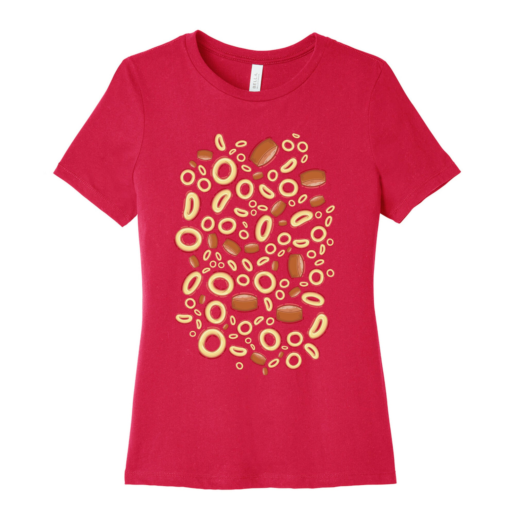 Spaghettios With Franks Pattern Women's Cotton Tee